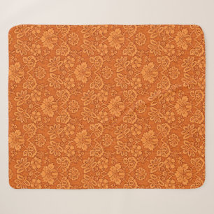 Orange Damask Wallpaper Pattern Sherpa Blanket