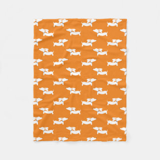 Orange Dancing Dachshunds Fleece Blanket Design