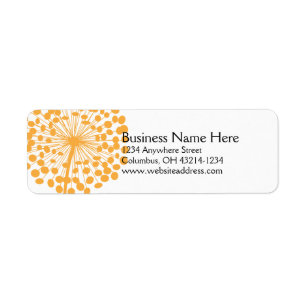 Orange Dandelion Return Address Labels 2
