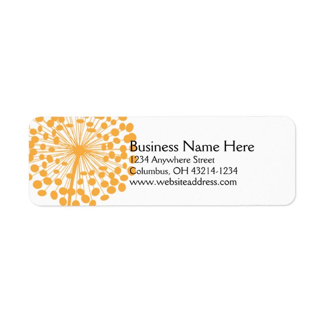 Orange Dandelion Return Address Labels 2 (Front)