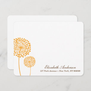 Orange Dandelions Flat Note Cards