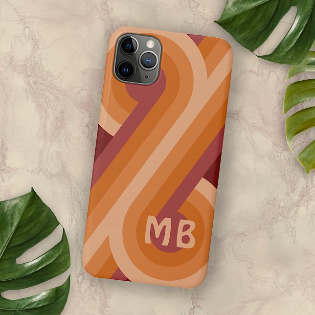 Orange Dark Maroon Red Midcentury Art Pattern Case-Mate iPhone Case (Creator Uploaded)