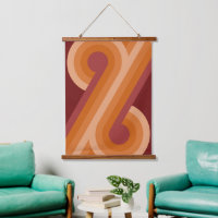 Orange Dark Maroon Red Retro Circles Art Pattern