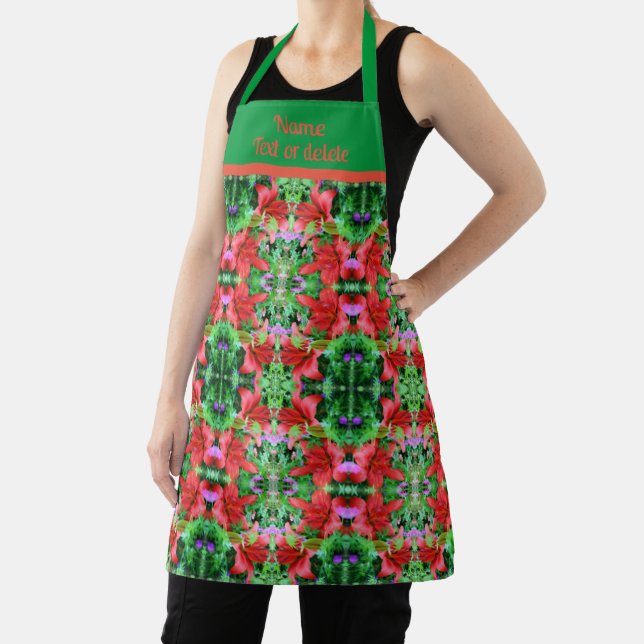 Orange Daylilies Abstract Flower Art Personalized Apron (Insitu)