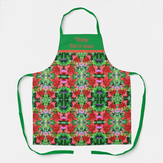 Orange Daylilies Abstract Flower Art Personalized Apron (Front)