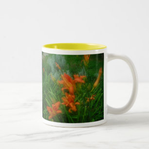 Orange daylilies Two-Tone coffee mug