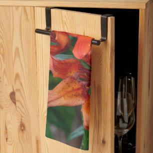 Orange Daylily Canadian Flower Photography Kitchen Towel