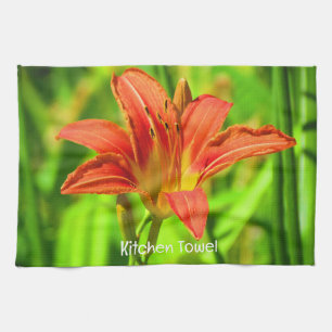 Orange Daylily Kitchen Towel
