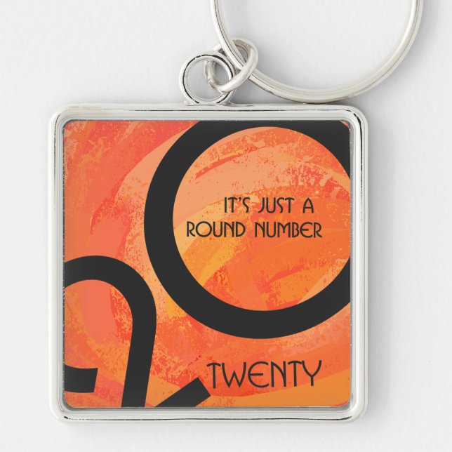 Orange Decade 20th Birthday Keychain (Front)