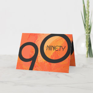 Orange Decade 90th Birthday Card