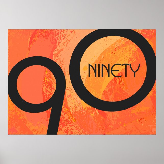 Orange Decade 90th Birthday Poster (Front)