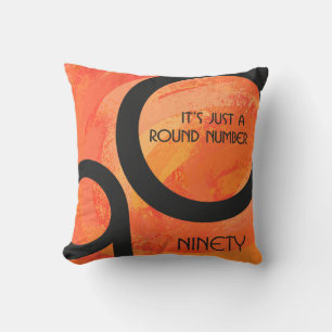 Orange Decade 90th Birthday Throw Pillow