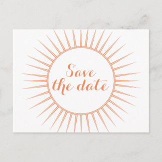 Orange Deco Retro Save the Date Postcard