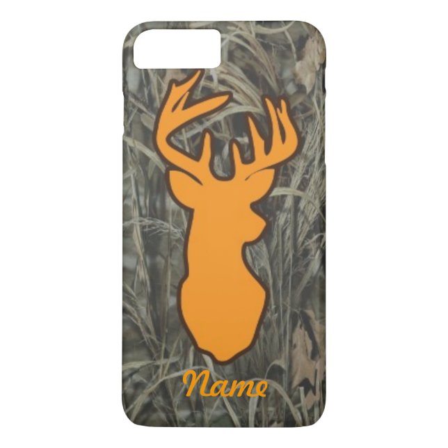 Orange Deer Head Camo Phone case (Back)