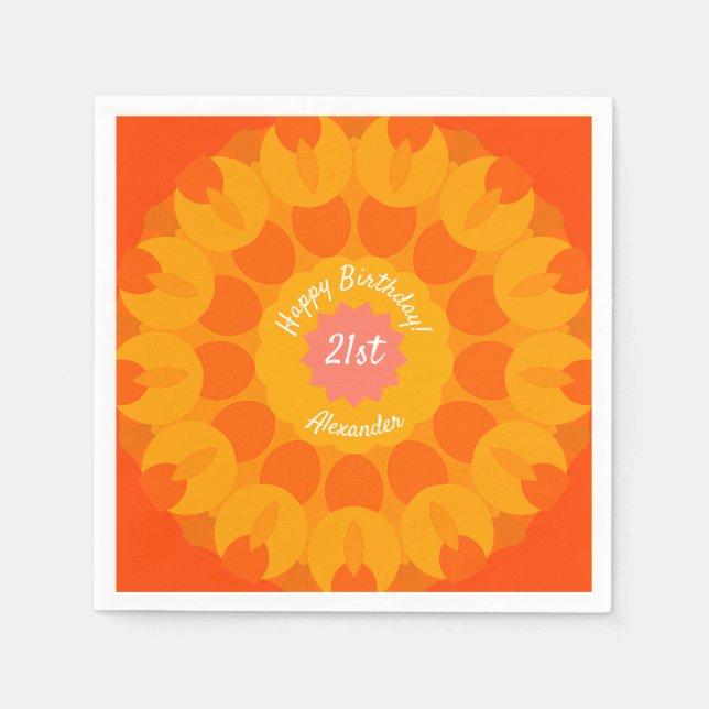 Orange Delight Kaleidoscope Napkins (Front)