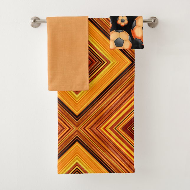 Orange design bath towel set (Insitu)