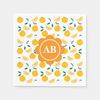 Orange design paper napkin