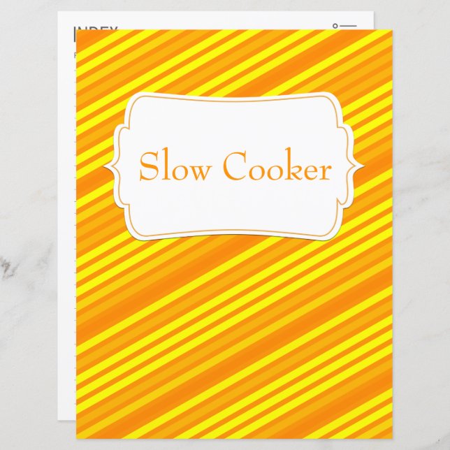 Orange Diagonal Striped Recipe Category/Index (Front/Back)
