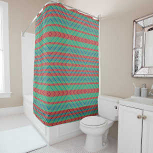 Orange Diamond Blue Red Turquoise Pattern 