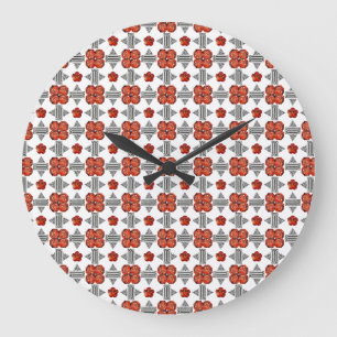 Orange Diamond Gemstone Art, Orange Large Clock