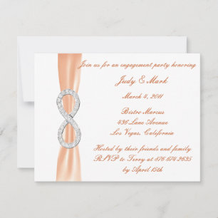 Orange Diamond Infinity Engagement Party Invite