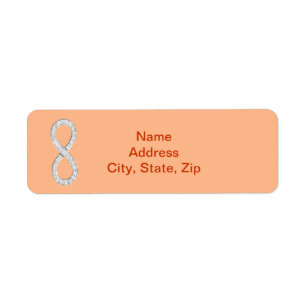 Orange Diamond Infinity Wedding Address Labels