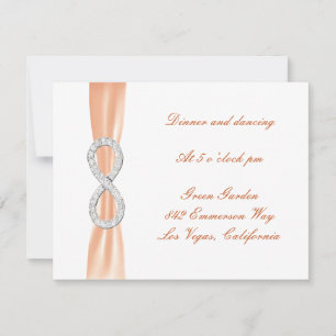 Orange Diamond Infinity Wedding Reception Card