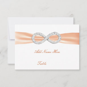 Orange Diamond Infinity Wedding Table Place Card