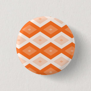 Orange diamond pattern 1 inch round button