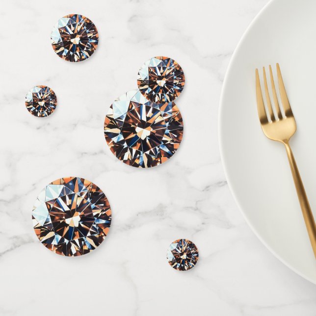 Orange Diamond Pattern Confetti (Group)