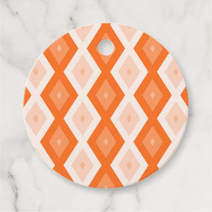 Orange diamond pattern favour tags