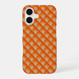 Orange Diamond Pattern iPhone 16 Case