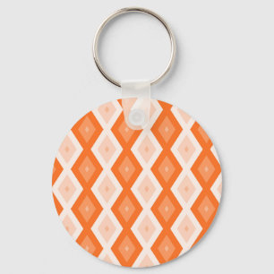 Orange diamond pattern keychain