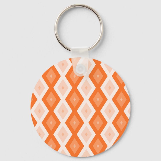 Orange diamond pattern keychain (Front)