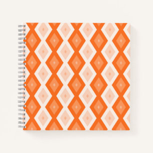Orange diamond pattern notebook