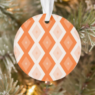 Orange diamond pattern ornament