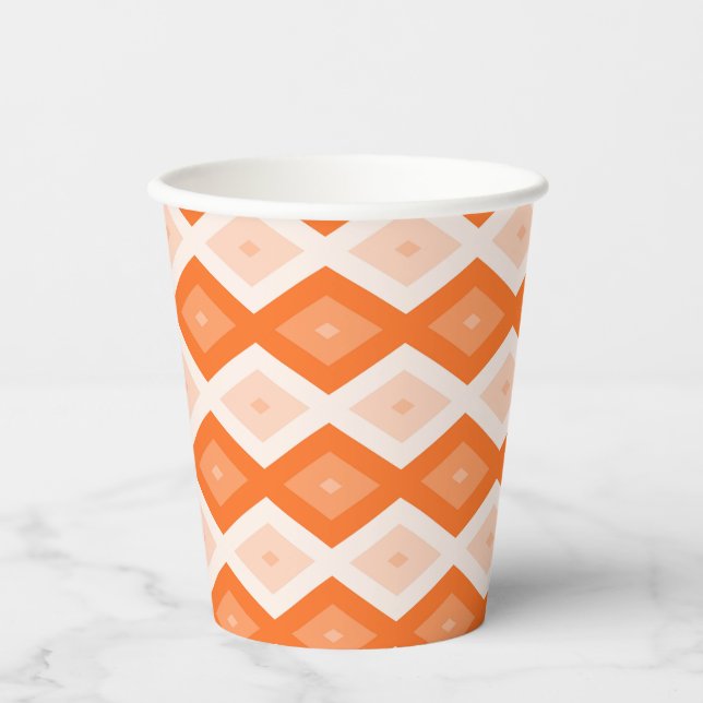 Orange diamond pattern paper cups (Front)