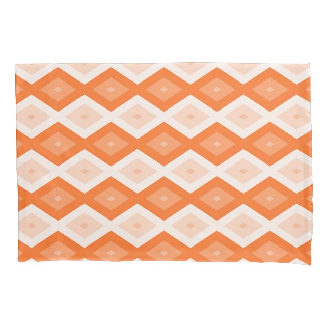 Orange diamond pattern pillowcase (Front)