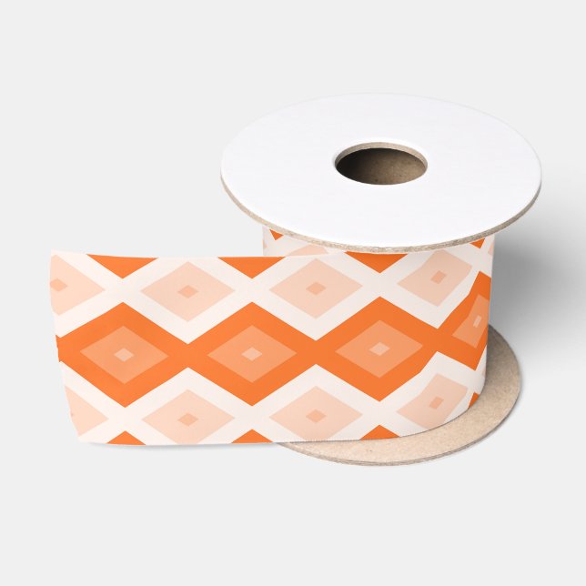 Orange diamond pattern satin ribbon (Spool)