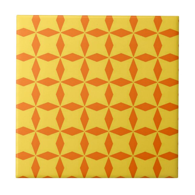 Orange Diamond Pattern Tile (Front)