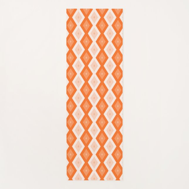 Orange diamond pattern yoga mat (Front)