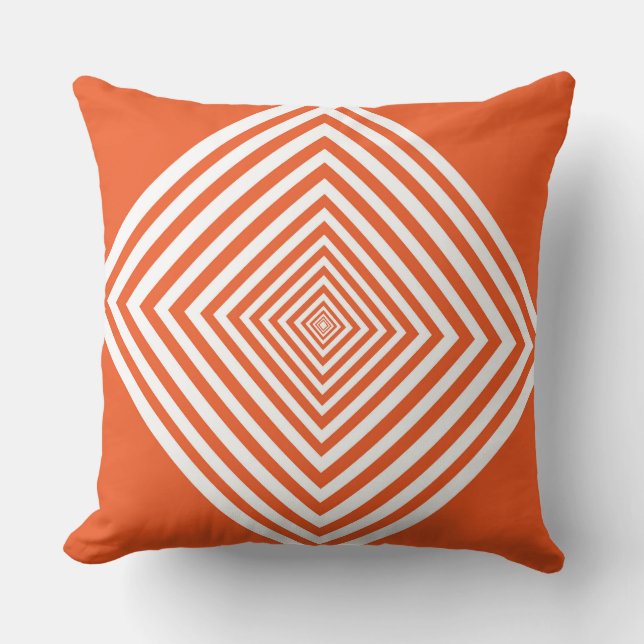 Orange Diamond Shape Throw Pillow (Front)