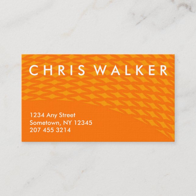Orange diamond texture professional business cards (Front)