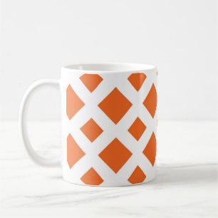 Orange Diamonds on White Coffee Mug