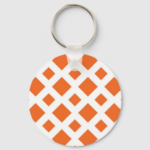 Orange Diamonds on White Keychain