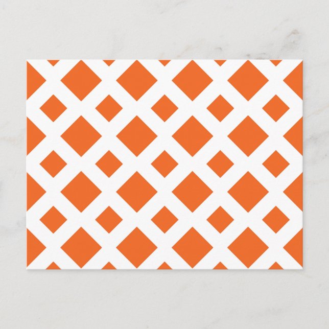 Orange Diamonds on White Postcard (Front)