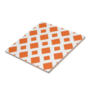 Orange Diamonds on White Tile
