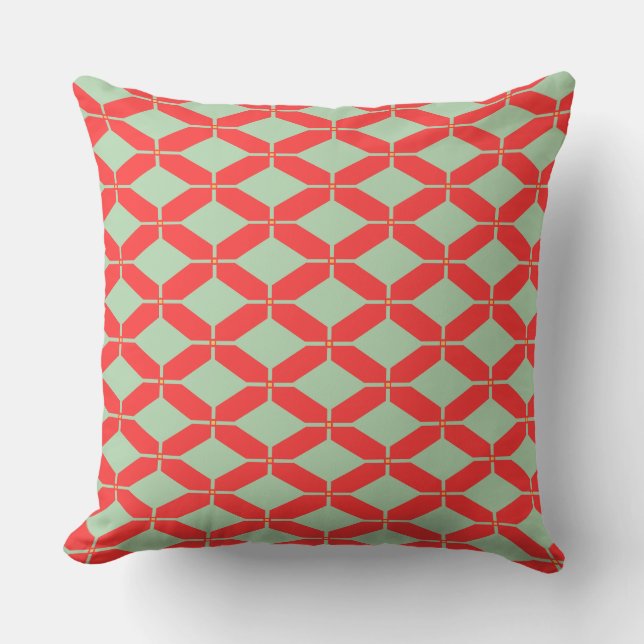 Orange Diamonds Pattern Throw Pillow (Front)