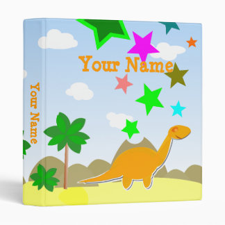 Orange Dinosaur Binder