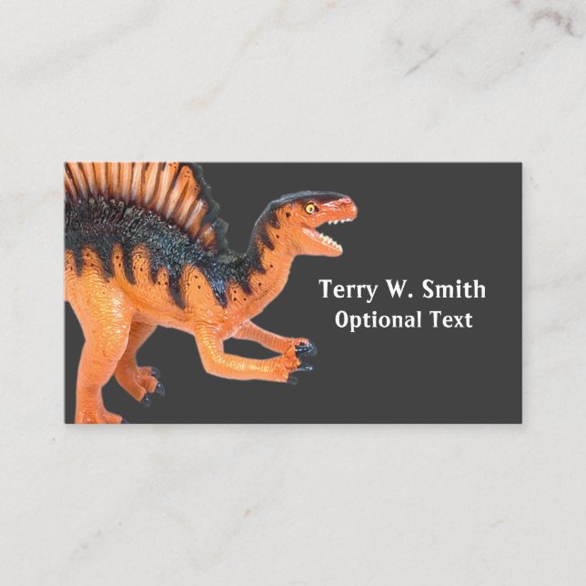 Orange Dinosaur Business Card (Front)
